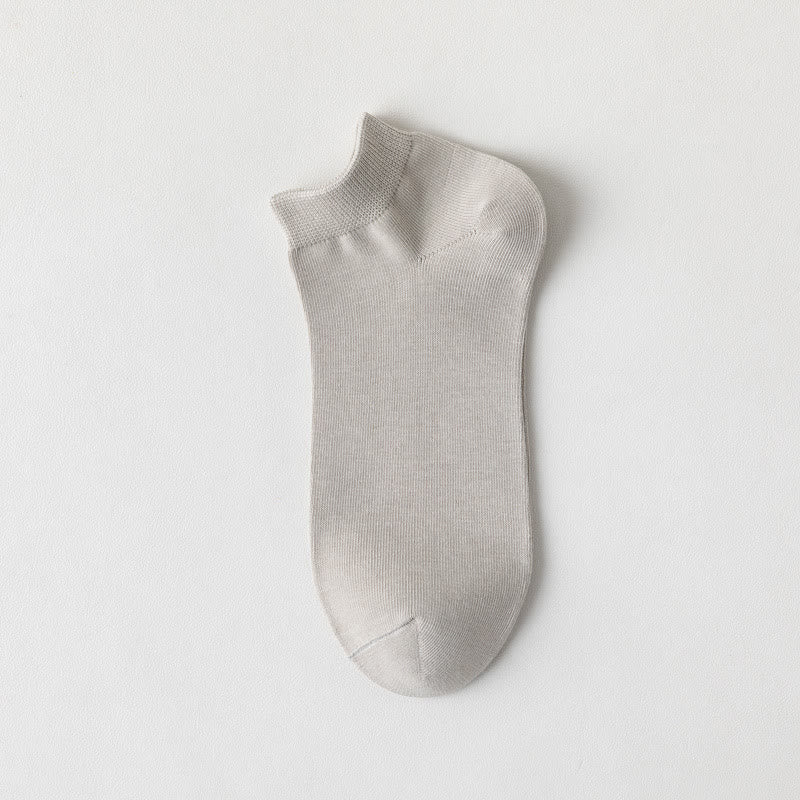 Chaussettes basses en coton doux (5 paires) - Gris - EU39-44(US6-10) - image 6