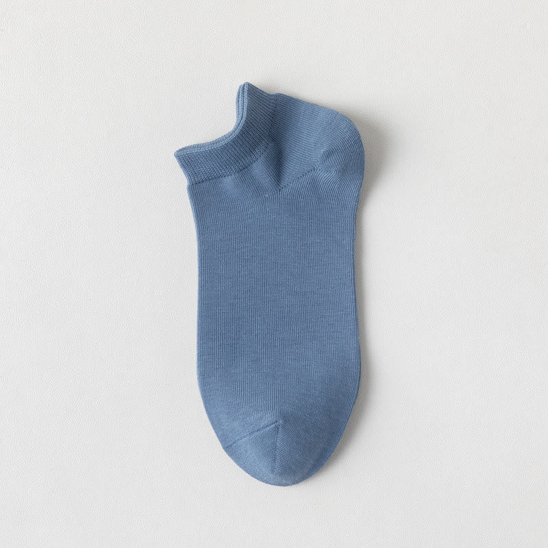 Chaussettes basses en coton doux (5 paires) - Bleu - EU39-44(US6-10) - image 4
