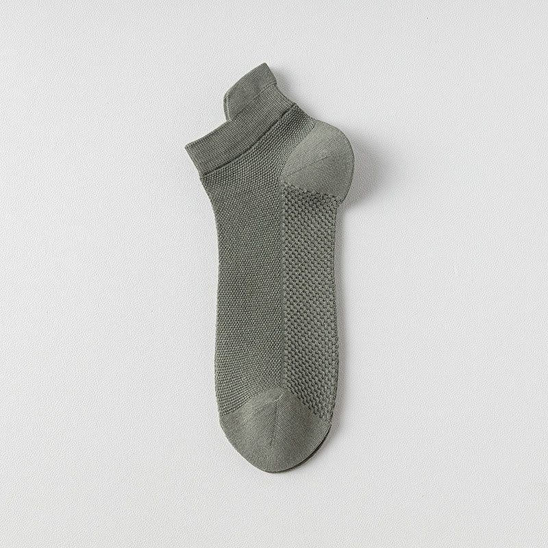 Chaussettes en coton respirant (7 paires) - Vert armée - EU39-44(US6-10) - image 6