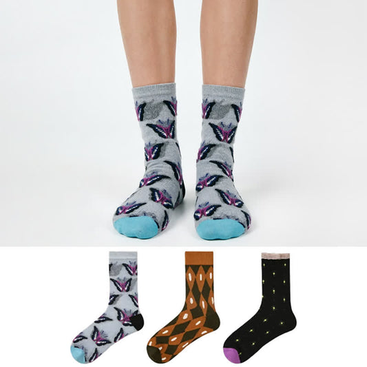 Chaussettes papillon en coton transparent (3 paires) - image 0