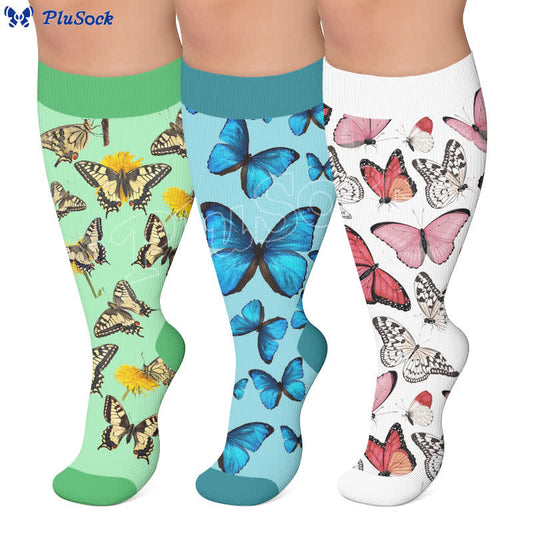 Chaussettes de compression papillon grande taille pour le printemps - image 0