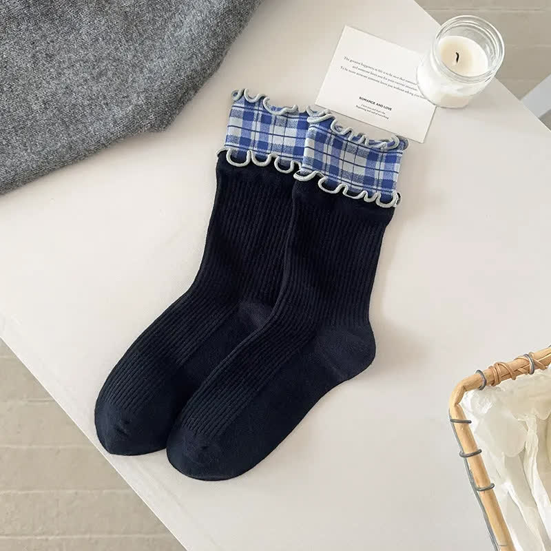 Chaussettes courtes en coton côtelé à volants (5 paires) - image 6