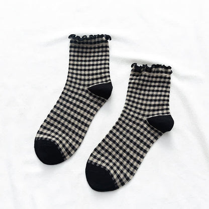 Chaussettes à carreaux à volants (6 paires) - image 9