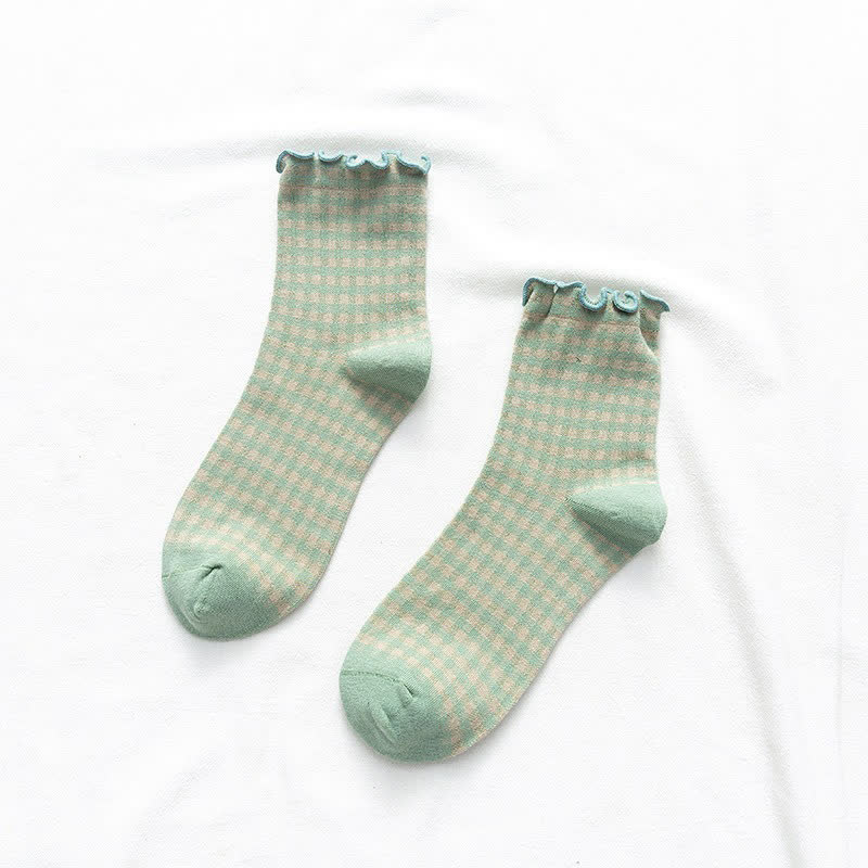 Chaussettes à carreaux à volants (6 paires) - image 10