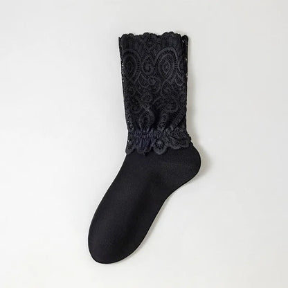 Chaussettes élégantes en dentelle (4 paires) - Noir - 40(US2-7) - image 5
