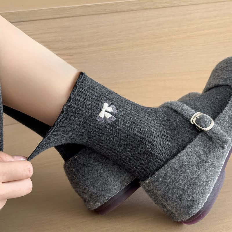 Chaussettes courtes brodées d'un joli nœud (14 paires) - image 1