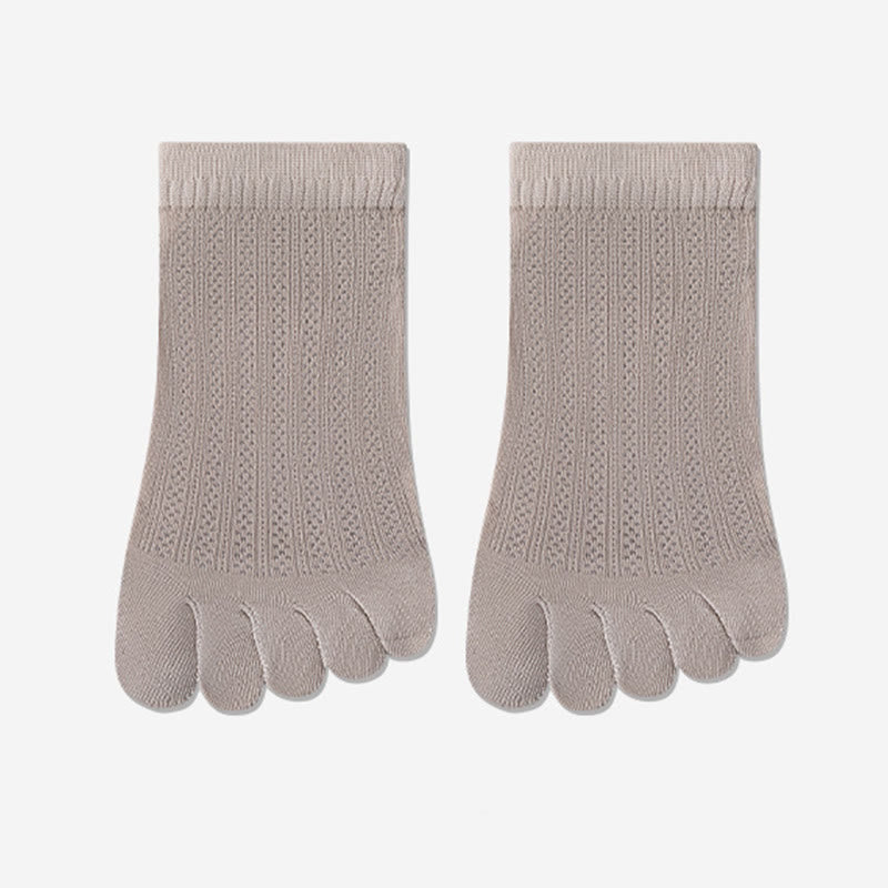 Chaussettes d'alignement en maille respirante (4 paires) - Café - EU36-40(US3-7) - image 17