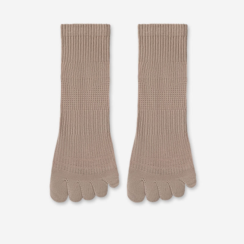 Chaussettes d'alignement en coton respirant (5 paires) - Kaki - EU39-45(US6-11) - image 12