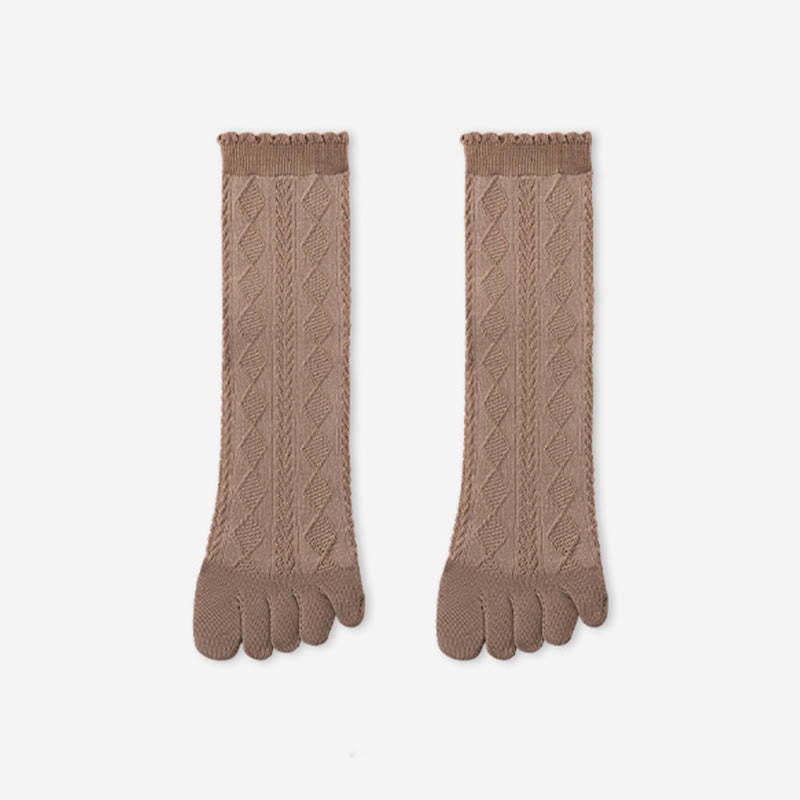 Chaussettes d'alignement en maille de coton (3 paires) - Café - EU36-40(US3-7) - image 13