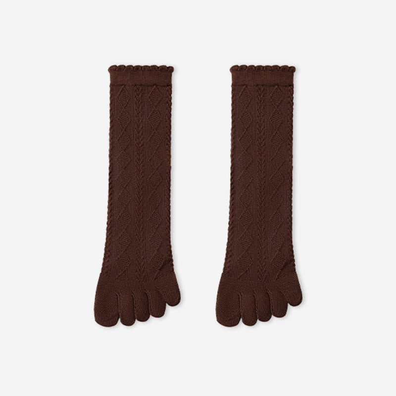 Chaussettes d'alignement en maille de coton (3 paires) - Brun - EU36-40(US3-7) - image 16