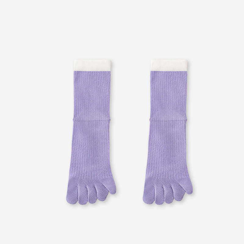 Chaussettes décontractées à blocs de couleur (3 paires) - Violet - EU36-40(US3-7) - image 16