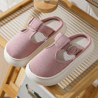 Pantoufles confortables à semelle épaisse grande taille - Rose - EU44-45(US9-10) - image 10