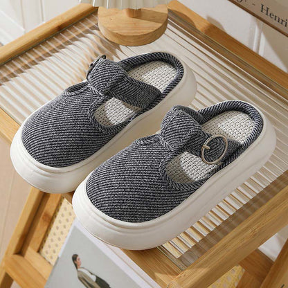 Pantoufles confortables à semelle épaisse grande taille - Gris - EU44-45(US9-10) - image 12