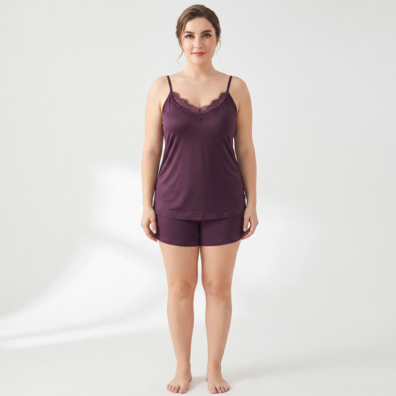 Débardeur rafraîchissant en dentelle et soie grande taille - image 3