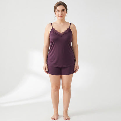 Débardeur rafraîchissant en dentelle et soie grande taille - image 3