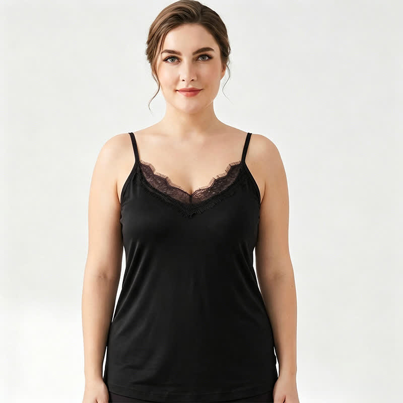 Débardeur rafraîchissant en dentelle et soie grande taille - image 5