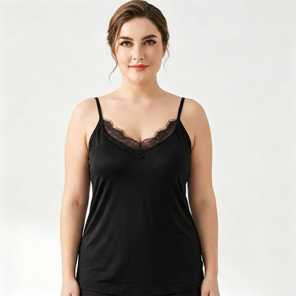 Débardeur rafraîchissant en dentelle et soie grande taille - image 5
