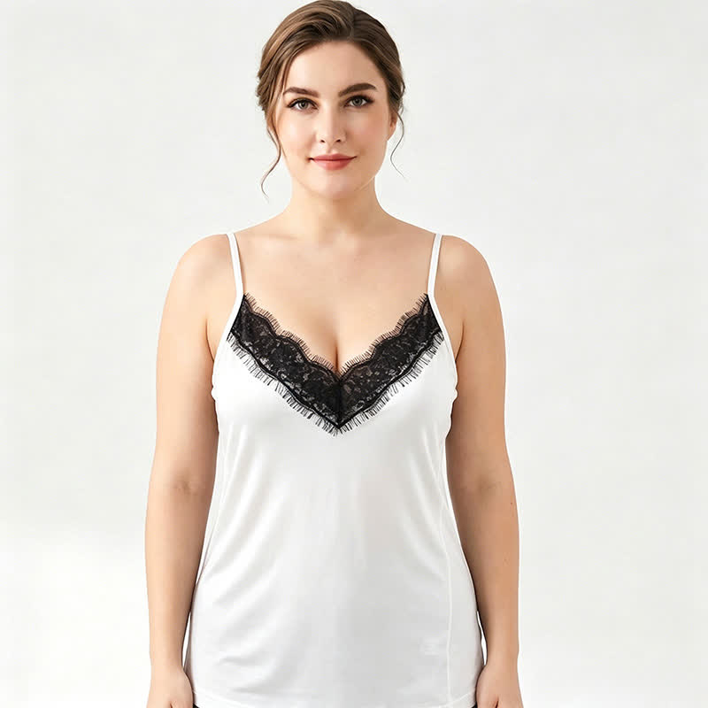 Débardeur rafraîchissant en dentelle et soie grande taille - image 6