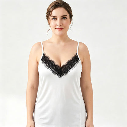 Débardeur rafraîchissant en dentelle et soie grande taille - image 6