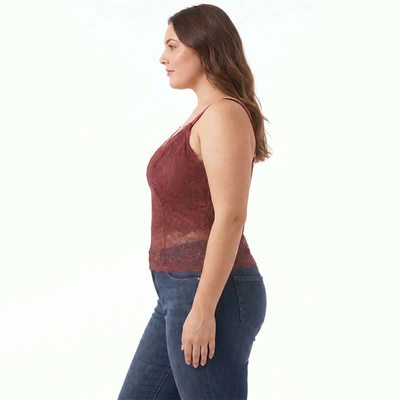 Débardeur grande taille en dentelle à col en V (2 pièces) - image 1