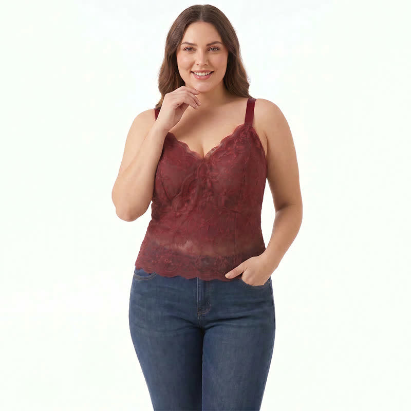 Débardeur grande taille en dentelle à col en V (2 pièces) - image 3