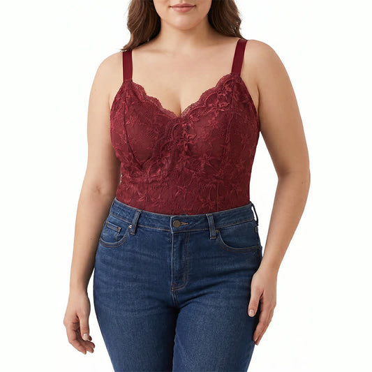 Débardeur grande taille en dentelle à col en V (2 pièces) - image 0