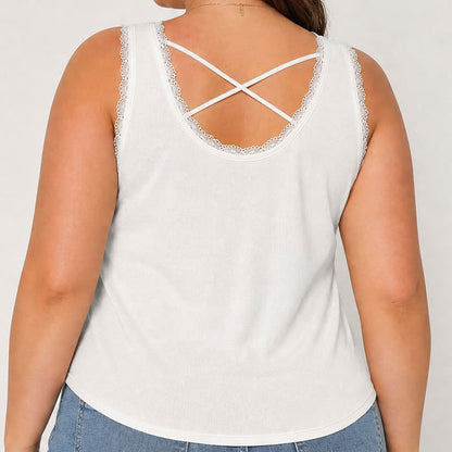 Débardeur en dentelle décontracté grande taille - image 1