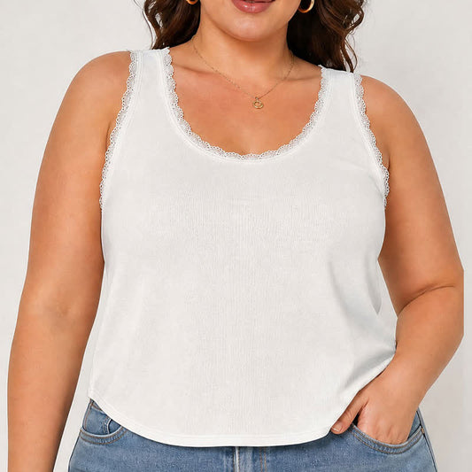Débardeur en dentelle décontracté grande taille - image 0