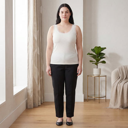 Débardeur en modal à bordure en dentelle (2 pièces) - Blanc - 3XL - image 4