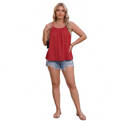 Débardeur de vacances décontracté grande taille - Rouge - 5XL - image 4