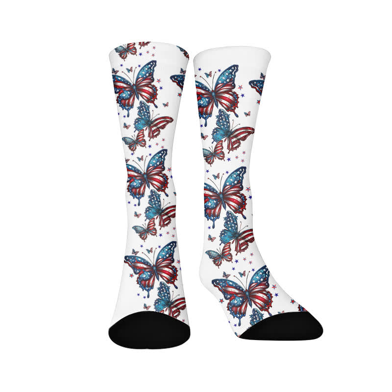 Chaussettes papillon à nœud papillon - Texture du drapeau (1 paire) - EU37-44(US4-10) - image 8
