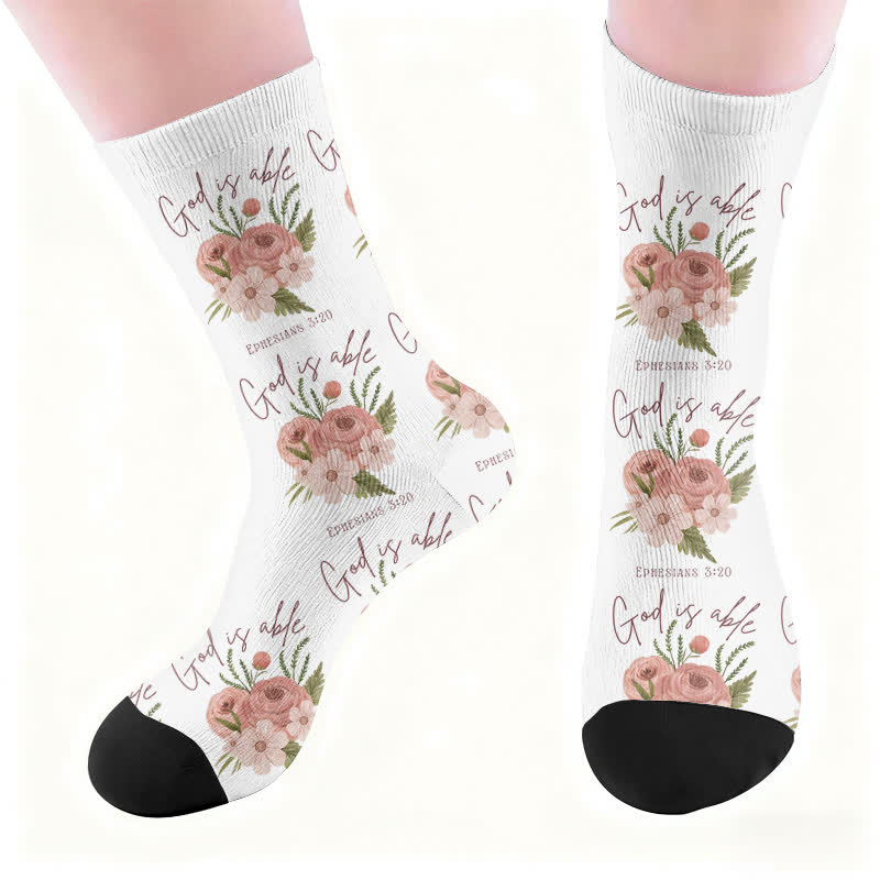 Chaussettes à imprimé léopard fleuri - image 4