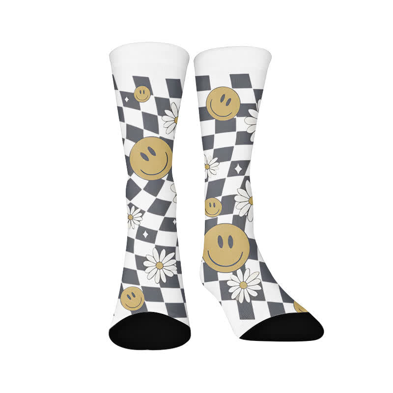 Chaussettes à imprimé léopard fleuri - Visage souriant (1 paire) - EU37-44(US4-10) - image 8