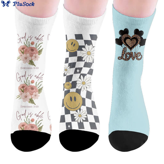 Chaussettes à imprimé léopard fleuri - image 0