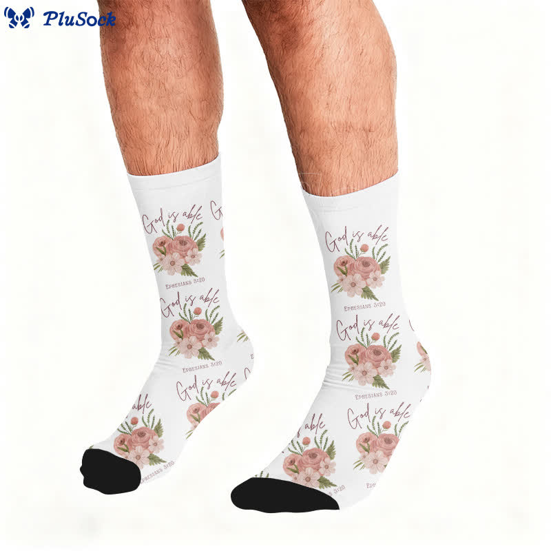 Chaussettes à imprimé léopard fleuri - image 1