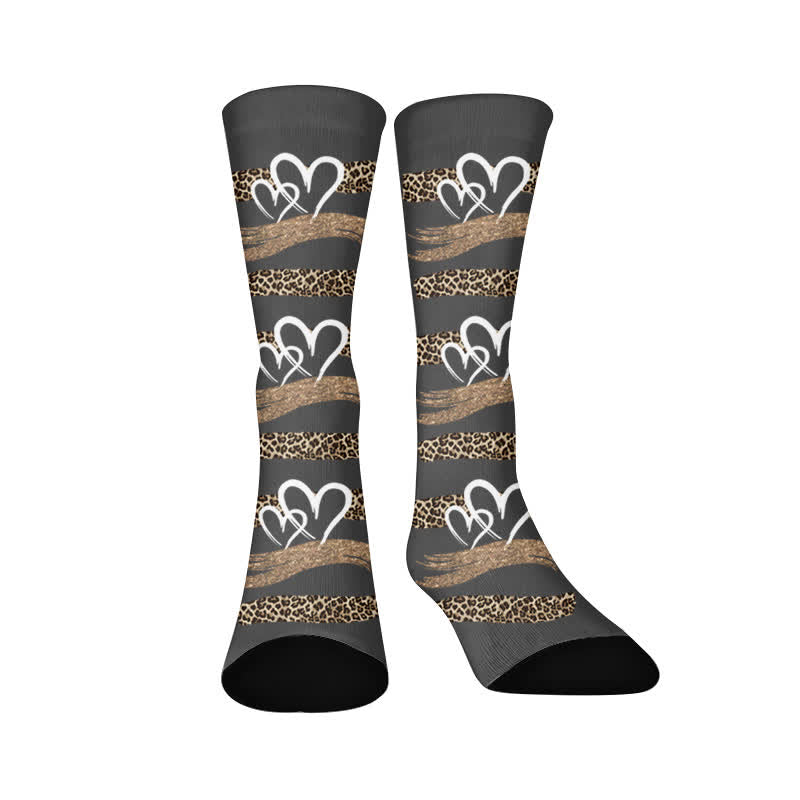 Chaussettes léopard papillon cœur - Imprimé léopard (1 paire) - EU37-44(US4-10) - image 7
