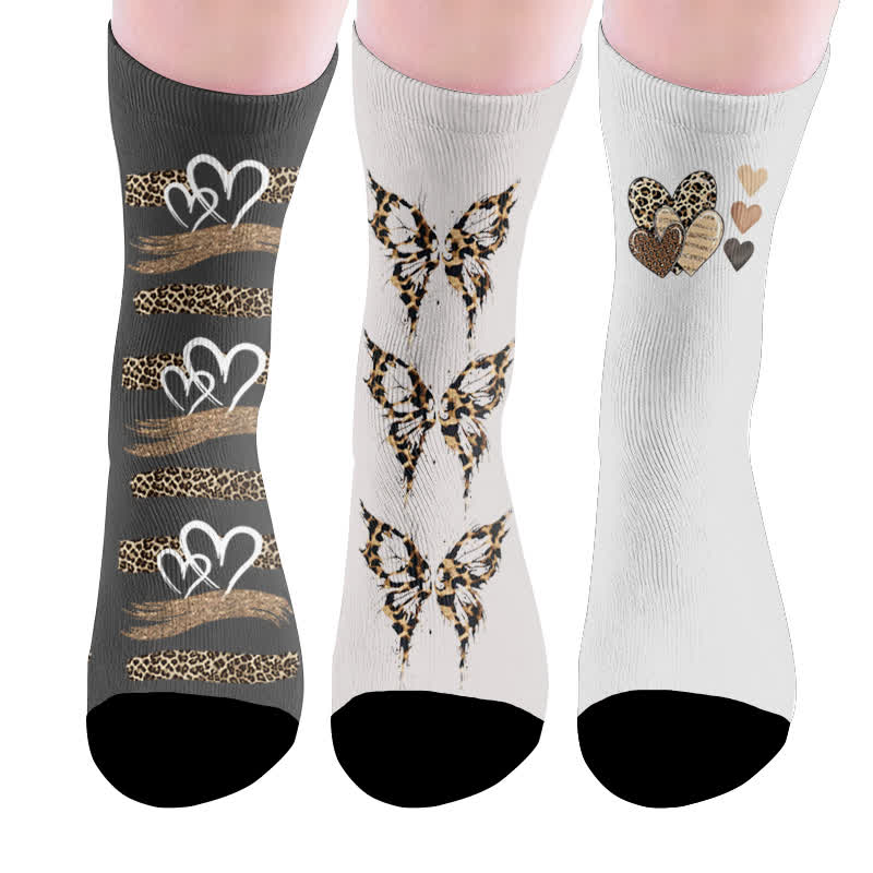 Chaussettes léopard papillon cœur - Multicolore (3 paires) - EU37-44(US4-10) - image 10