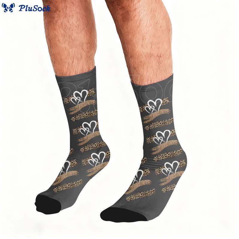 Chaussettes léopard papillon cœur - image 1