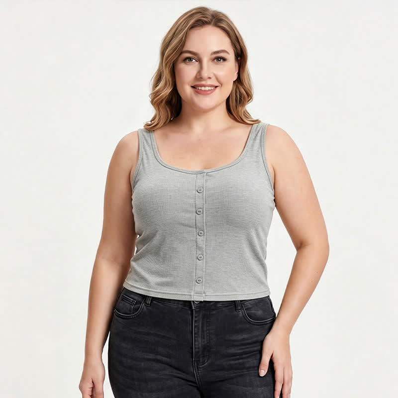 Débardeur côtelé à boutons grande taille (2 pièces) - image 6