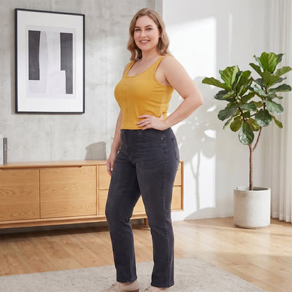 Débardeur côtelé à boutons grande taille (2 pièces) - Jaune - 3XL - image 4