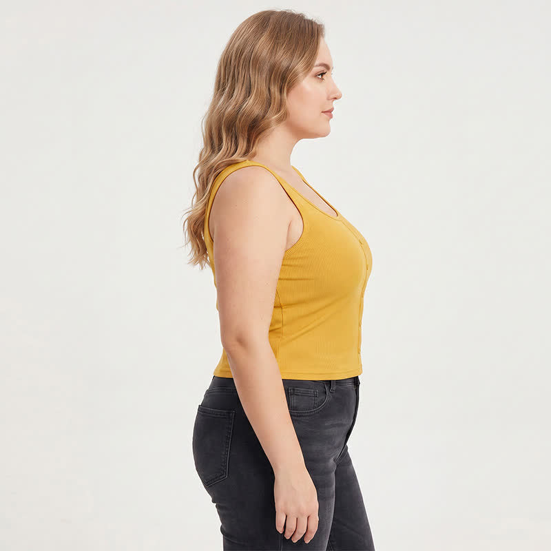 Débardeur côtelé à boutons grande taille (2 pièces) - image 1