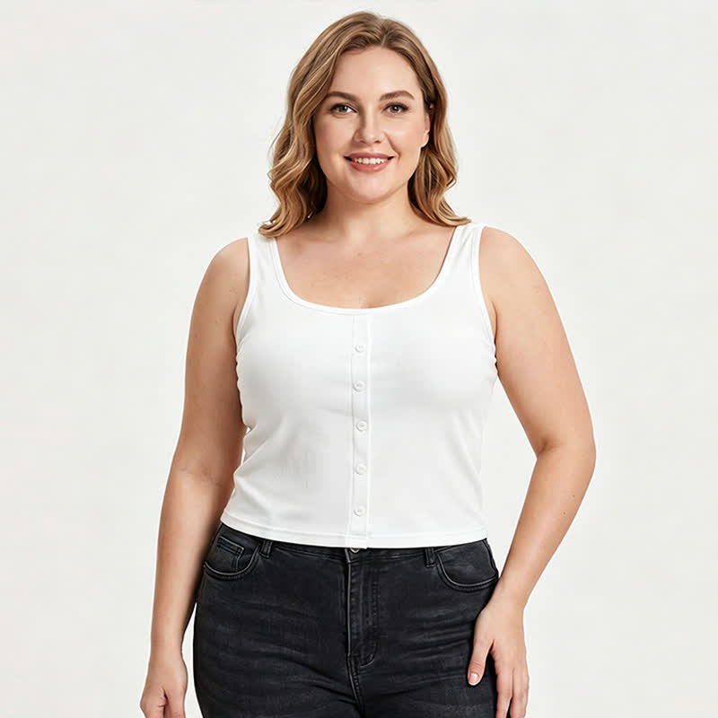 Débardeur côtelé à boutons grande taille (2 pièces) - image 7