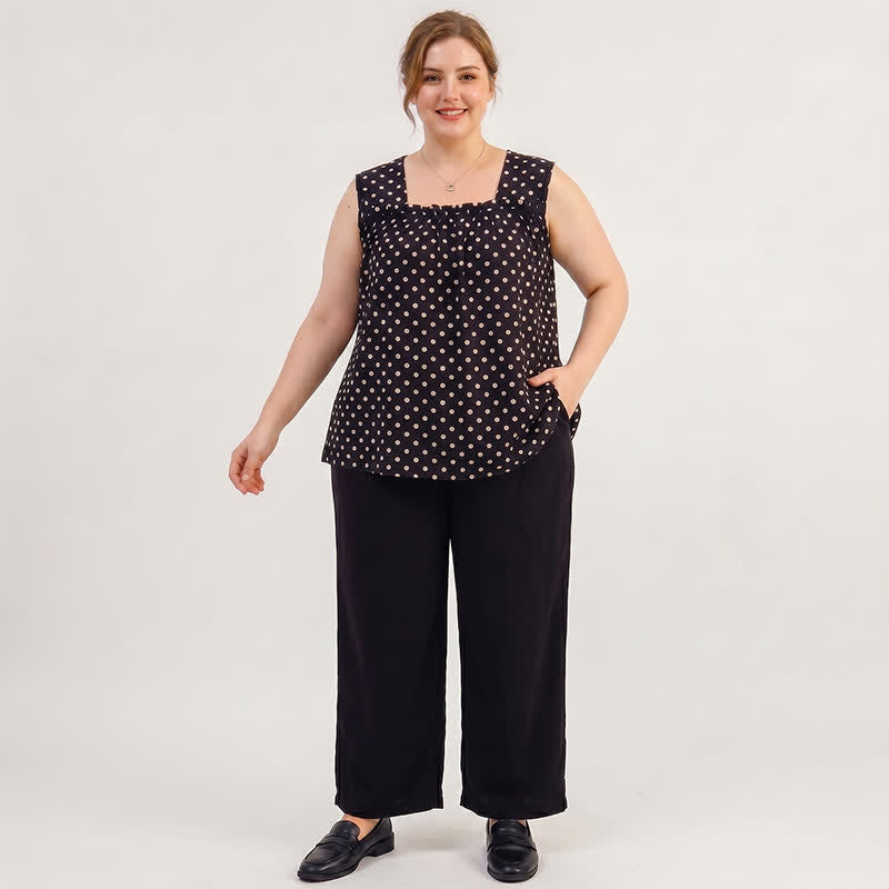 Débardeur à pois imprimé léopard grande taille (2 pièces) - image 2