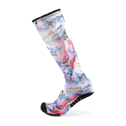 Chaussettes de compression en bambou à motif floral et papillon - Violet - EU36-40(US3-7) - image 2