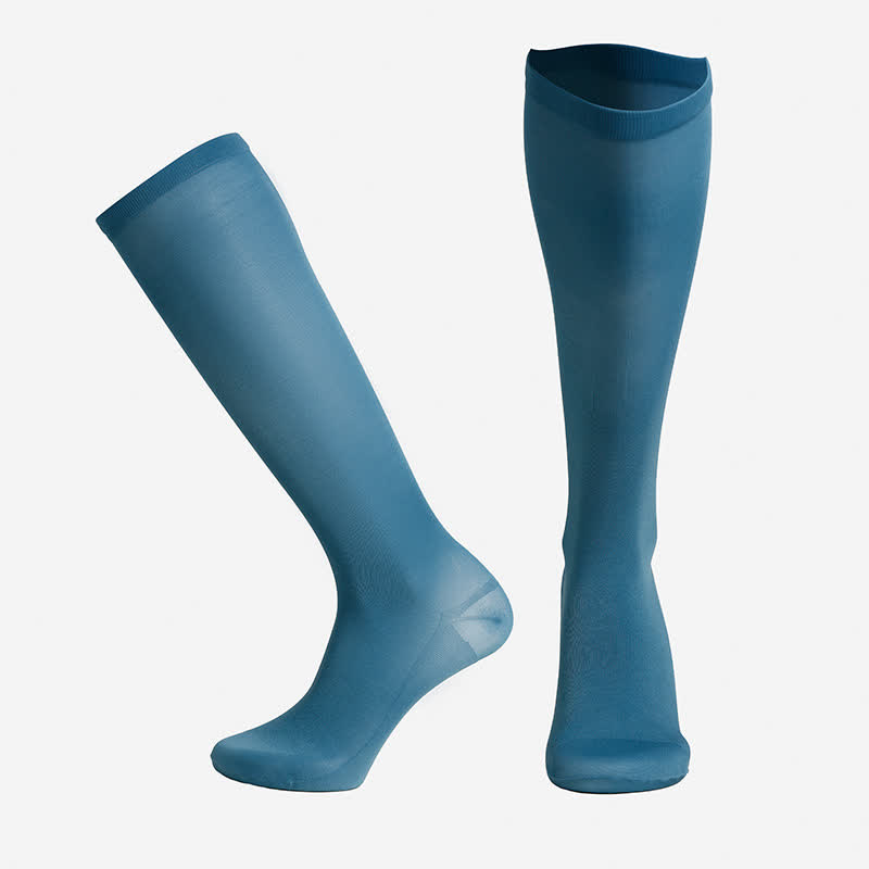 Chaussettes de compression classiques unies - Bleu - XXL - image 6
