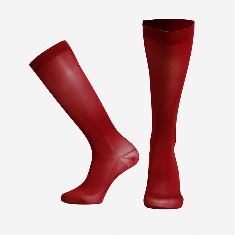 Chaussettes de compression classiques unies - Rouge - XXL - image 9