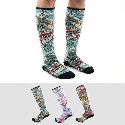 Chaussettes de compression en bambou à motif floral et papillon - image 0