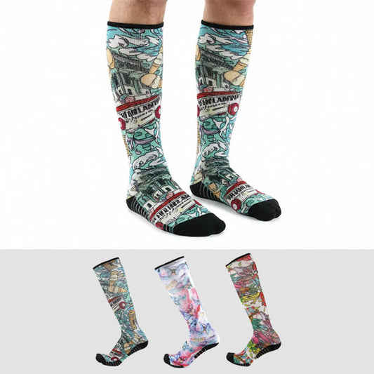 Chaussettes de compression en bambou à motif floral et papillon - image 0