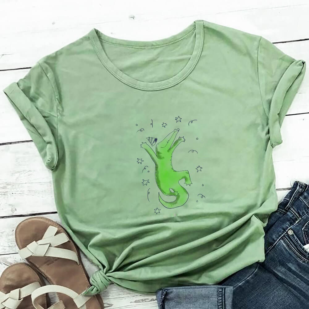 T-shirt à manches courtes grande taille à motif crocodile - Vert - 3XL - image 0