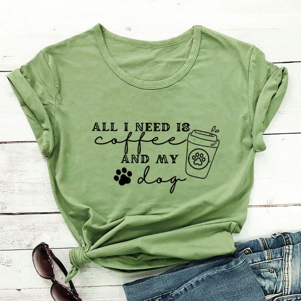 T-shirt à manches courtes grande taille avec empreintes de pattes de chien - Vert - 3XL - image 3